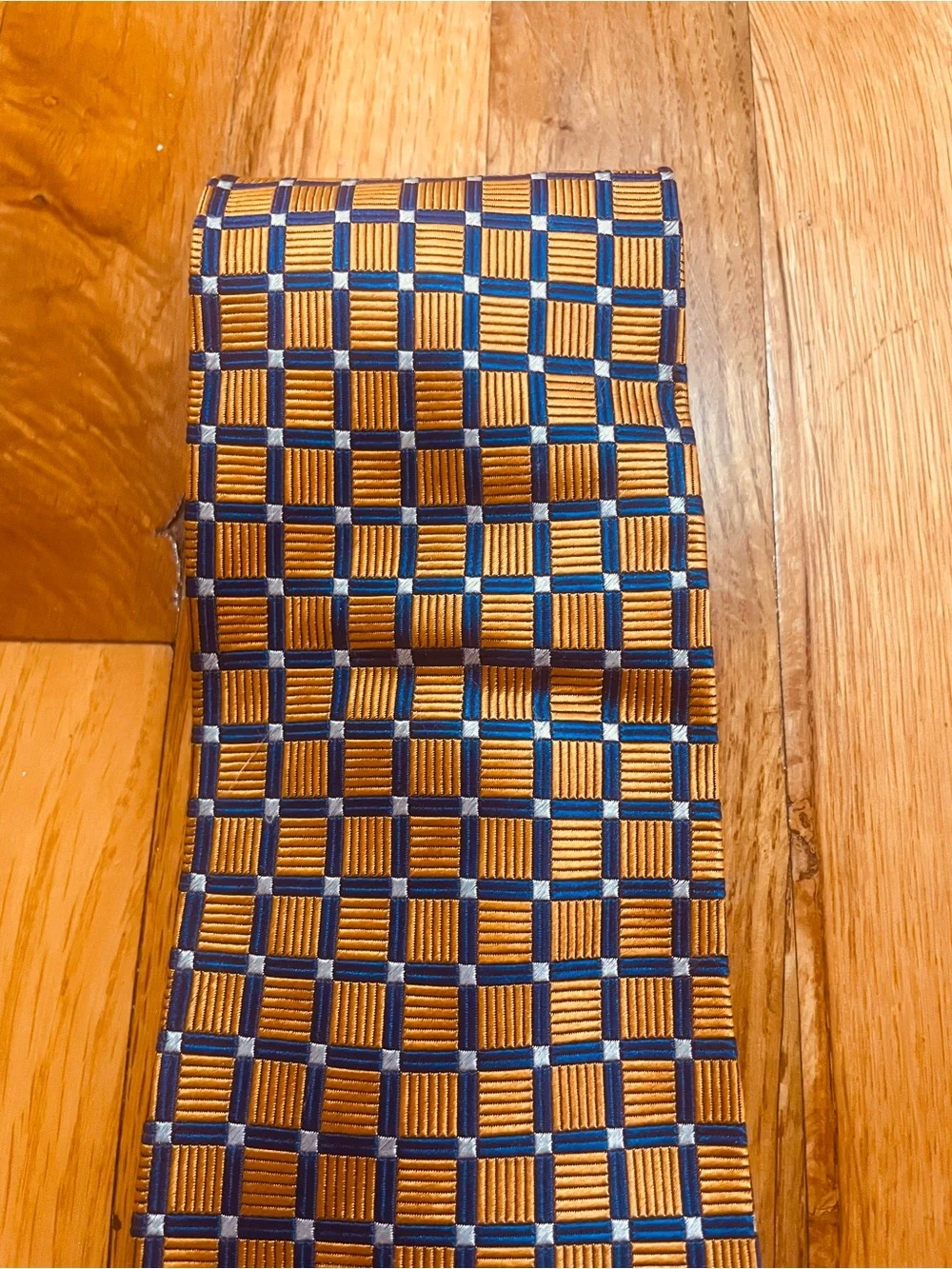 $390 Ermenegildo Zegna 3D Embroidered Windowpanes 100% Italian Silk Tie